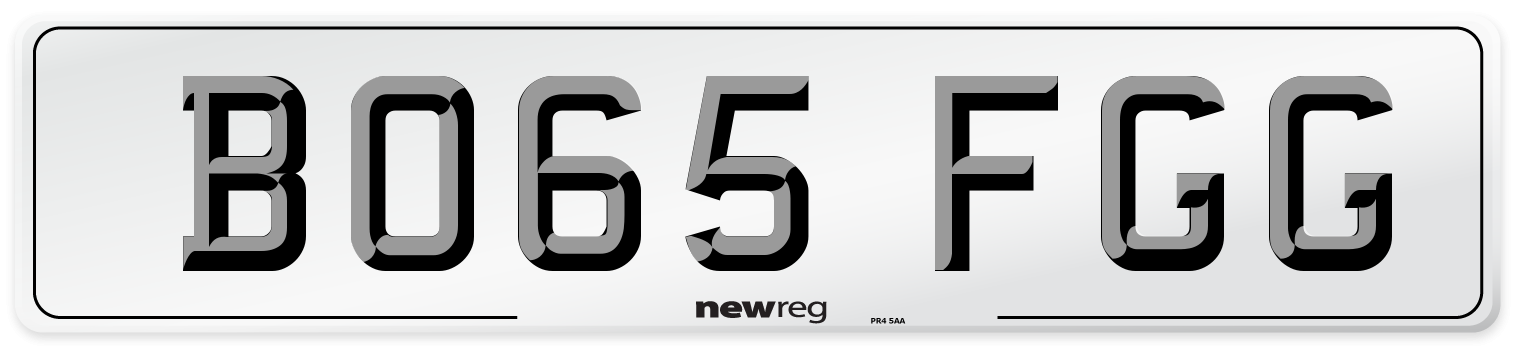 BO65 FGG Number Plate from New Reg